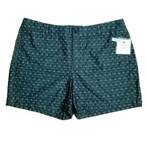 Croft Barrow Womens Comfort Waist Mid Rise Chambray Jacquard Shorts Size 18 New